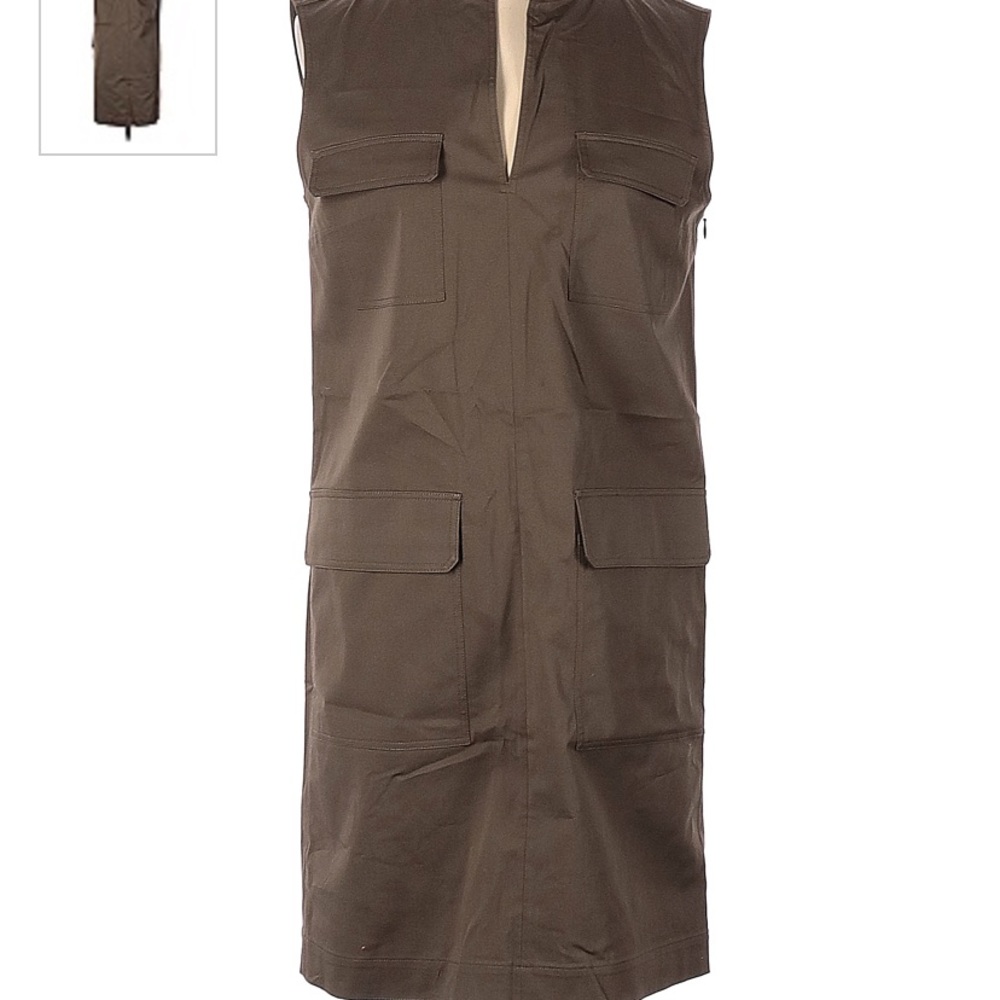 Theory Khaki canvas safari dress